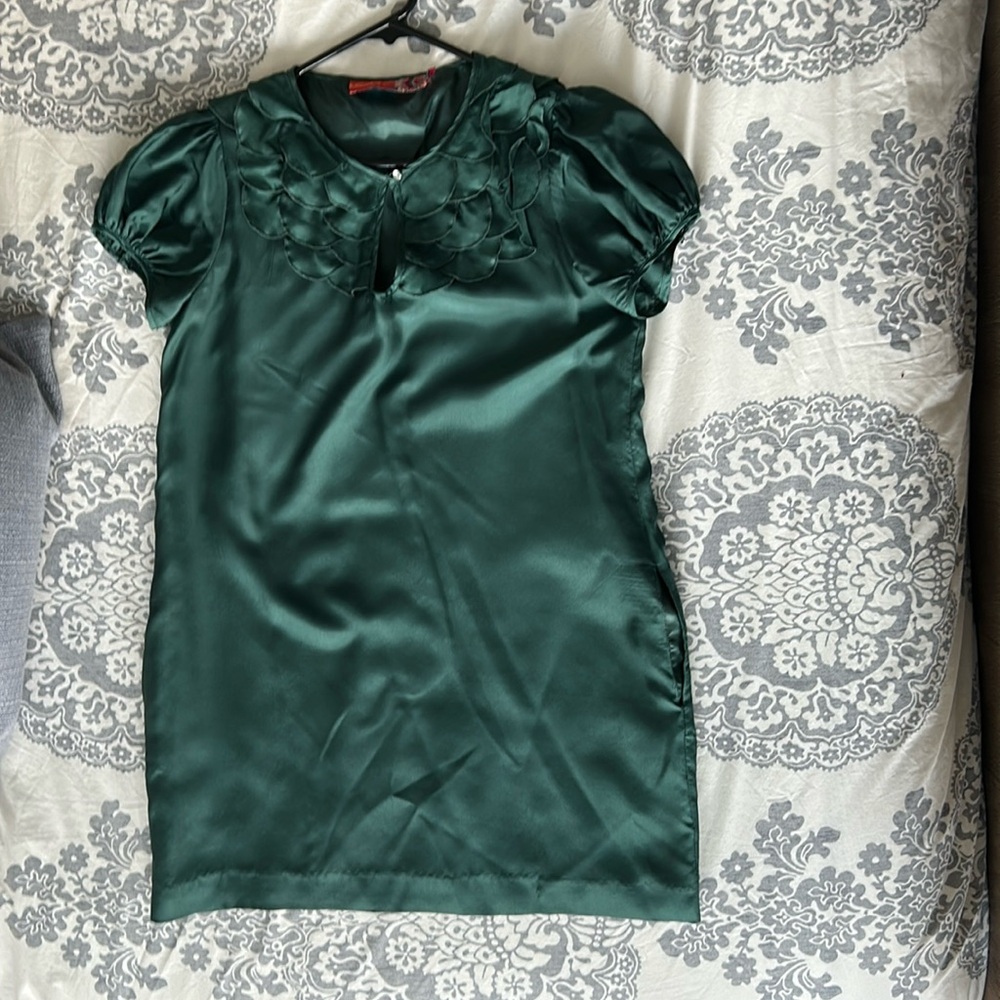 Green silk Twelve by Twelve dress